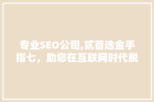 专业SEO公司,贰首选金手指七，助您在互联网时代脱颖而出