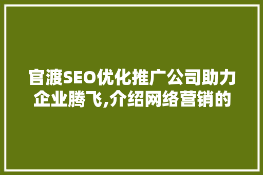官渡SEO优化推广公司助力企业腾飞,介绍网络营销的奥秘