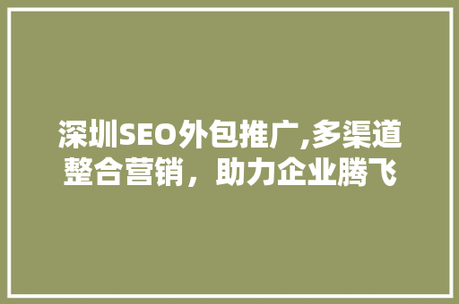 深圳SEO外包推广,多渠道整合营销，助力企业腾飞