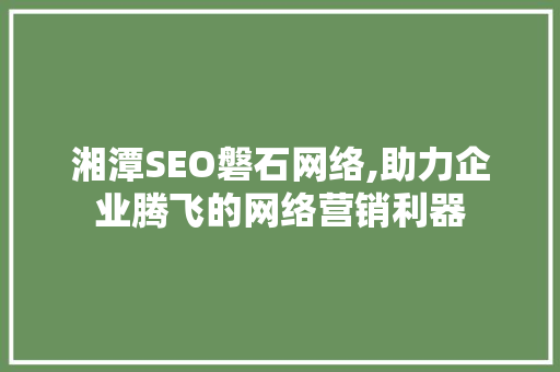 湘潭SEO磐石网络,助力企业腾飞的网络营销利器