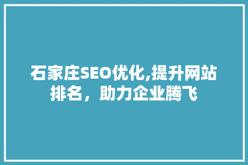 石家庄SEO优化,提升网站排名，助力企业腾飞