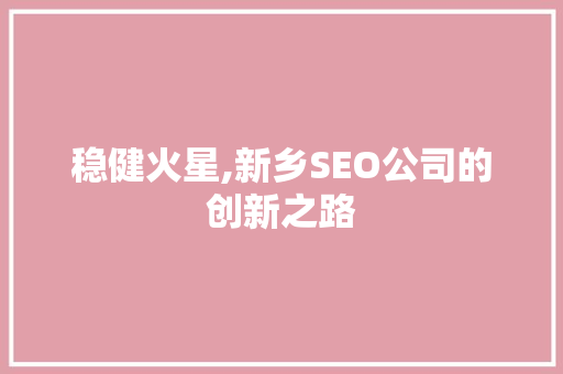 稳健火星,新乡SEO公司的创新之路