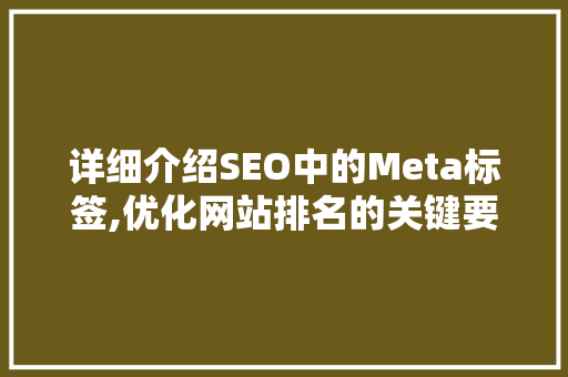 详细介绍SEO中的Meta标签,优化网站排名的关键要素