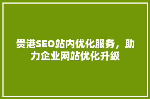 贵港SEO站内优化服务，助力企业网站优化升级