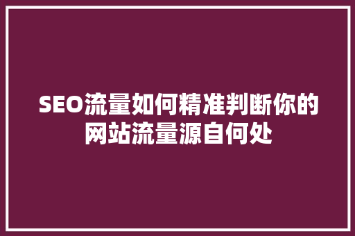 SEO流量如何精准判断你的网站流量源自何处