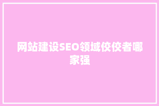 网站建设SEO领域佼佼者哪家强