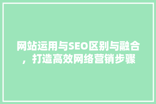 网站运用与SEO区别与融合，打造高效网络营销步骤