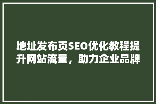 地址发布页SEO优化教程提升网站流量，助力企业品牌传播