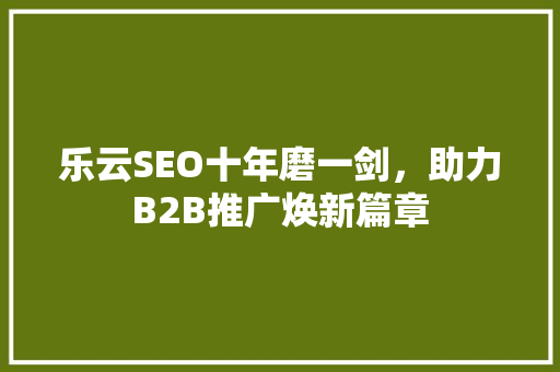 乐云SEO十年磨一剑，助力B2B推广焕新篇章