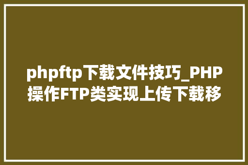 phpftp下载文件技巧_PHP操作FTP类实现上传下载移动创建的方法