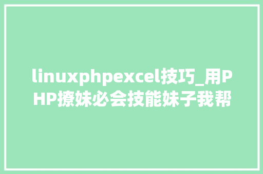 linuxphpexcel技巧_用PHP撩妹必会技能妹子我帮你把EXCEL自动化上手指南