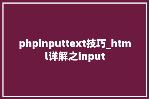 phpinputtext技巧_html详解之input