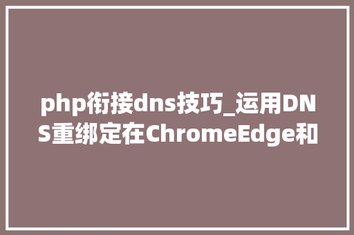php衔接dns技巧_运用DNS重绑定在ChromeEdge和Safari中实现DNS重绑定的进击技能