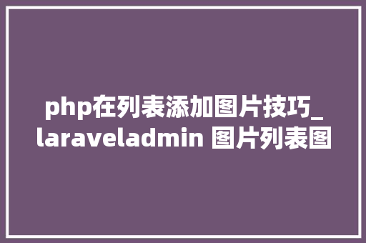 php在列表添加图片技巧_laraveladmin 图片列表图片放大年夜