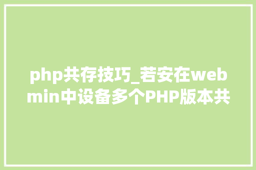 php共存技巧_若安在webmin中设备多个PHP版本共存