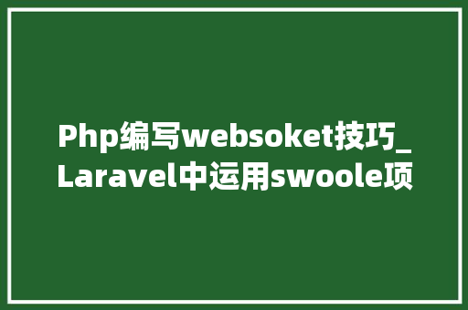 Php编写websoket技巧_Laravel中运用swoole项目实战开拓案例一 建立swoole和前端通信