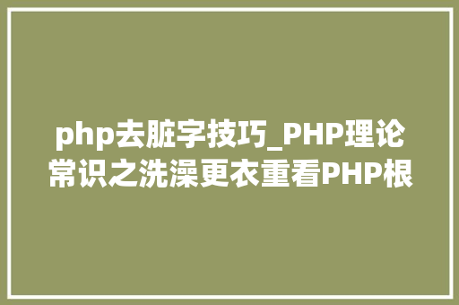 php去脏字技巧_PHP理论常识之洗澡更衣重看PHP根本二