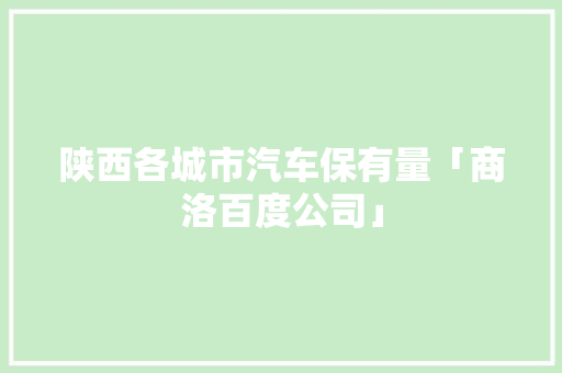 陕西各城市汽车保有量「商洛百度公司」