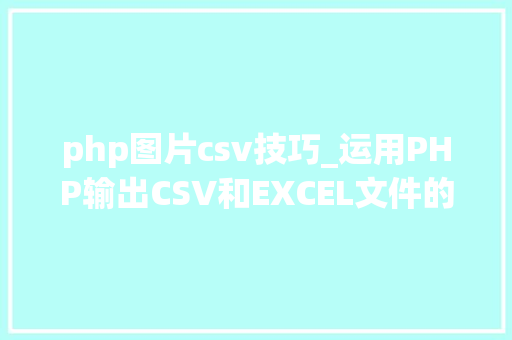 php图片csv技巧_运用PHP输出CSV和EXCEL文件的简单方法