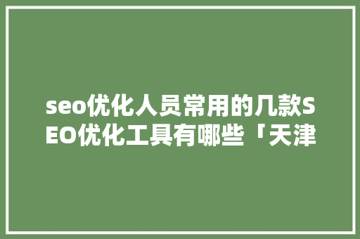 seo优化人员常用的几款SEO优化工具有哪些「天津百度seo排名优化软件」