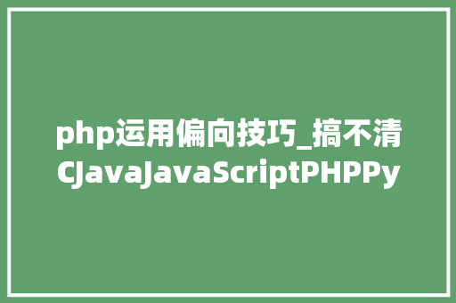 php运用偏向技巧_搞不清CJavaJavaScriptPHPPython的应用倾向看这里