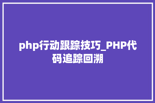 php行动跟踪技巧_PHP代码追踪回溯