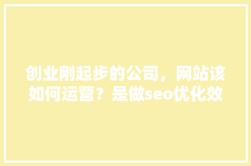 创业刚起步的公司，网站该如何运营？是做seo优化效果好还是做竞价广告好「seo和百度竞价的区别」