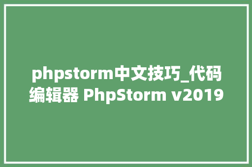 phpstorm中文技巧_代码编辑器 PhpStorm v201923 中文便携版