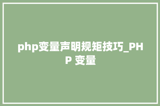 php变量声明规矩技巧_PHP 变量