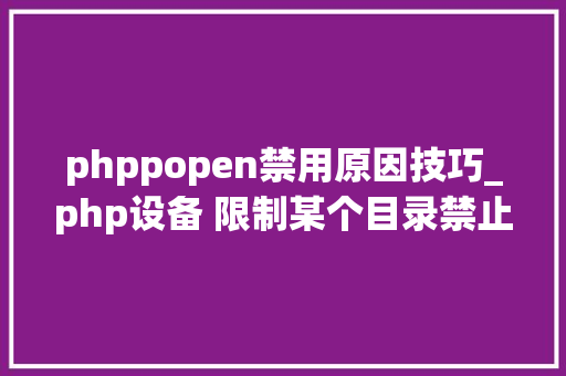phppopen禁用原因技巧_php设备 限制某个目录禁止解析php 限制user_agent