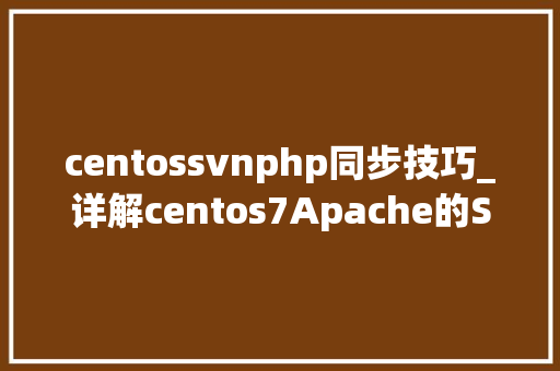 centossvnphp同步技巧_详解centos7Apache的SVN设备同步更新做事器