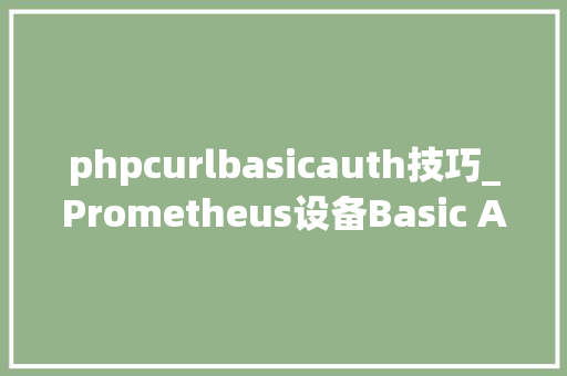 phpcurlbasicauth技巧_Prometheus设备Basic Auth进行安然防护实现登录控制