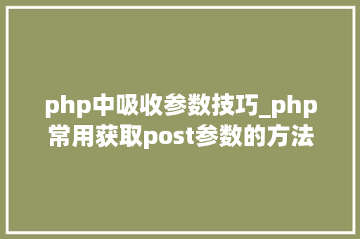 php中吸收参数技巧_php常用获取post参数的方法