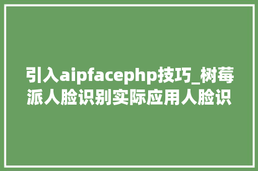 引入aipfacephp技巧_树莓派人脸识别实际应用人脸识别门禁