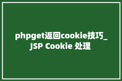 phpget返回cookie技巧_JSP Cookie 处理