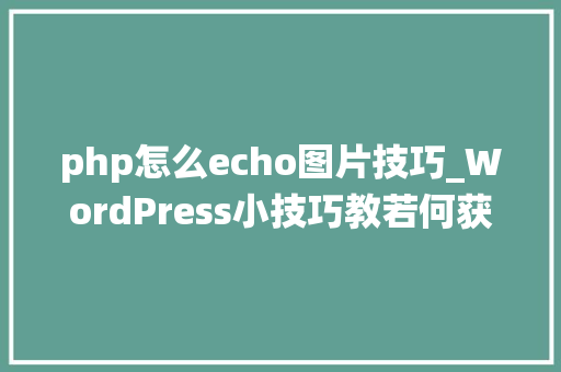php怎么echo图片技巧_WordPress小技巧教若何获取统计文章内图片数量
