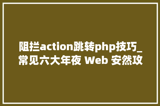 阻拦action跳转php技巧_常见六大年夜 Web 安然攻防解析  技能头条