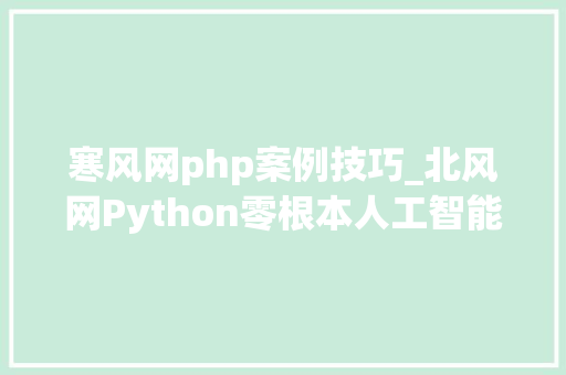 寒风网php案例技巧_北风网Python零根本人工智能就业课程30G视频教程分享
