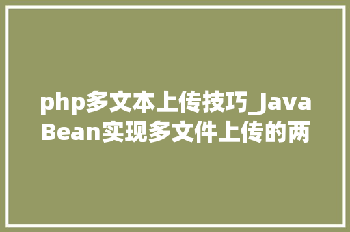 php多文本上传技巧_JavaBean实现多文件上传的两种方法