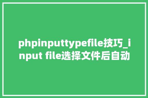 phpinputtypefile技巧_input file选择文件后自动上传的代码