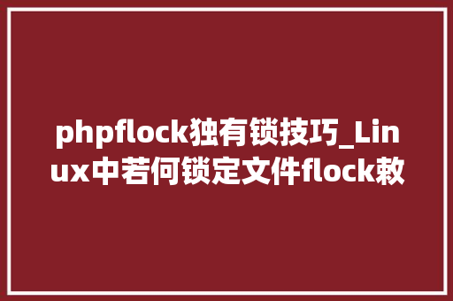 phpflock独有锁技巧_Linux中若何锁定文件flock敕令一定要理解