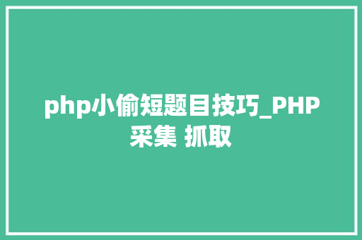 php小偷短题目技巧_PHP采集 抓取
