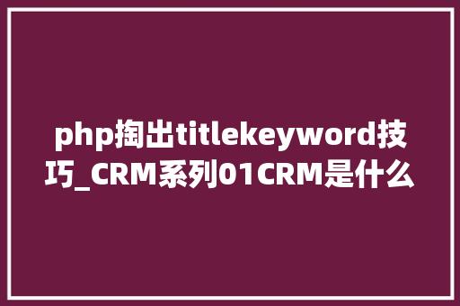 php掏出titlekeyword技巧_CRM系列01CRM是什么我心中理想的CRM形态