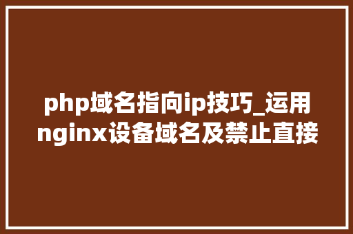 php域名指向ip技巧_运用nginx设备域名及禁止直接经由进程IP访问网站