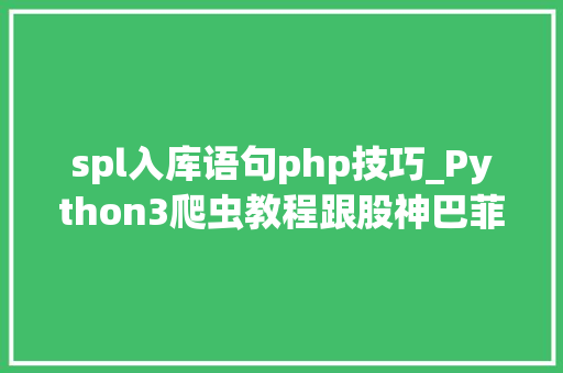 spl入库语句php技巧_Python3爬虫教程跟股神巴菲特进修炒股之财务报表入库MySQL