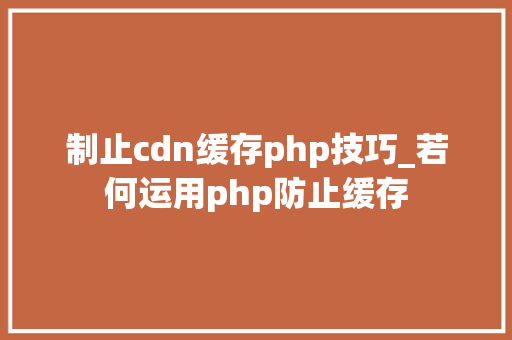 制止cdn缓存php技巧_若何运用php防止缓存
