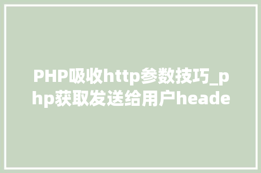 PHP吸收http参数技巧_php获取发送给用户header信息的方法