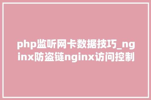 php监听网卡数据技巧_nginx防盗链nginx访问控制nginx代理