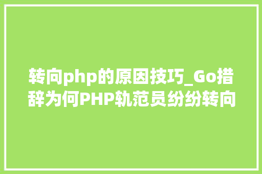 转向php的原因技巧_Go措辞为何PHP轨范员纷纷转向的新选择