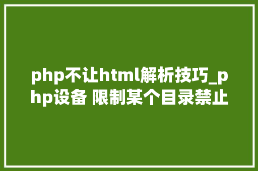 php不让html解析技巧_php设备 限制某个目录禁止解析php 限制user_agent